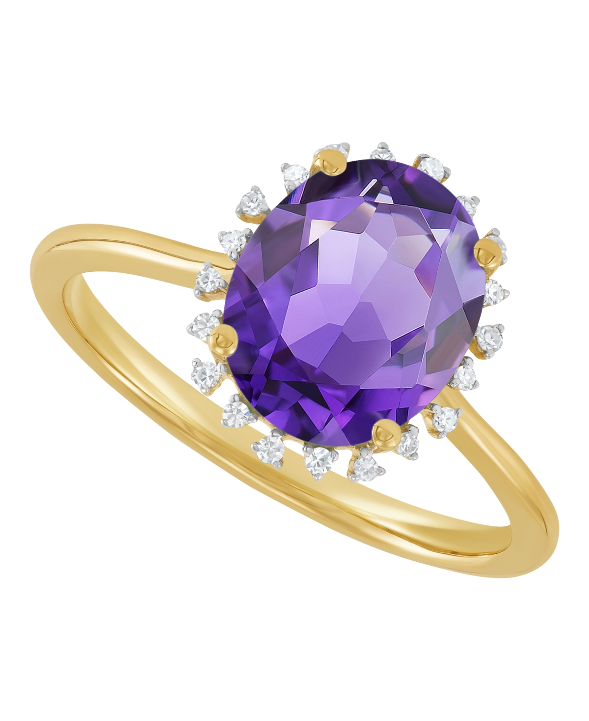 Macy's Citrine (2-1/5 ct. t.w.) & Diamond Accent Ring 10K Yellow Gold (Also Available Blue Topaz, Amethyst, Peridot, Garnet)