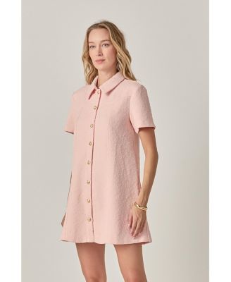 Women's Textured Shirt Mini Dress