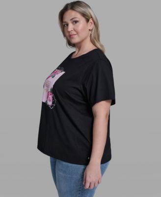 Plus Size Short-Sleeve Crew Neck Top