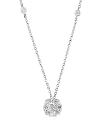 EFFY&reg; Diamond Round Cluster 18" Pendant Necklace (3/4 ct. t.w.) in 14k White Gold