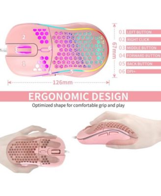 Honeycomb Wired Gaming Mouse - 7200 Adjustable DPI, Ergonomic Lightweight Honeycomb Design for PC/Mac Gamers | Perfect for Competitive Gaming
