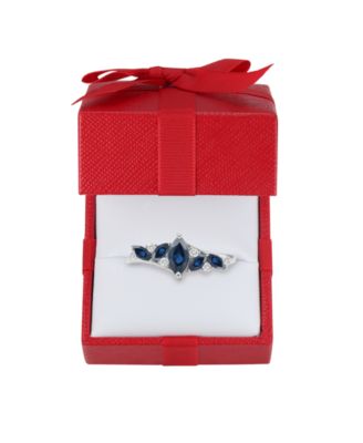 Ruby (7/8 ct. t.w.) and Diamond (1/10 ct. t.w.) Ring in 14k Yellow Gold (Also Available in Sapphire and Emerald)