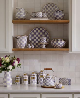 Violet Check Handmade Pitcher