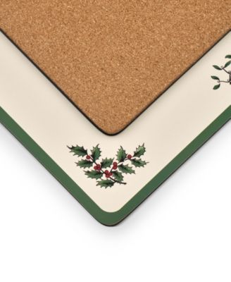 Christmas Tree Cork-Back Placemats, Set of 4