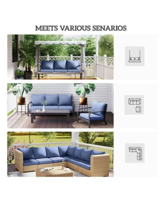 4 Outdoor Chair Cushions with Seat & Backrest, 24" x 24"