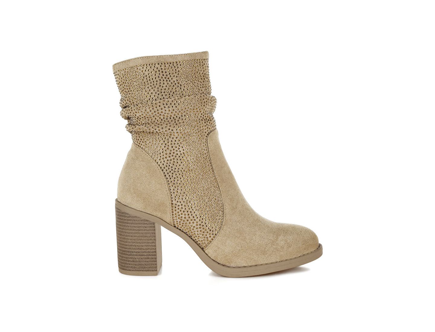 Женские ботинки London Rag Chinar Rhinestone Studded Slouchy Ankle, цвет: Бежевый — фото 4