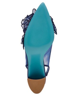 Women's Petra Flower Applique Slingback Pumps