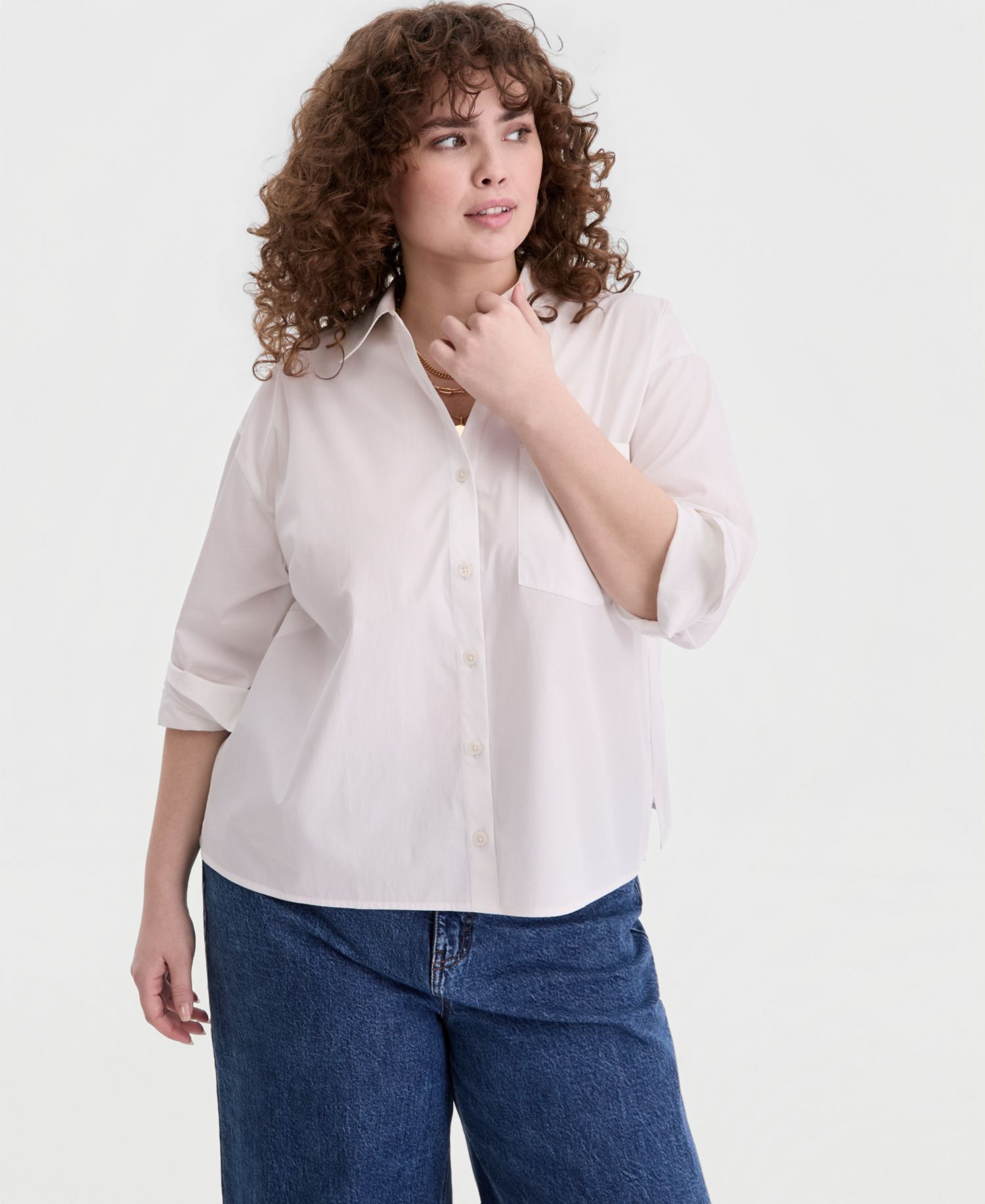 Trendy Plus Size Button-Front Shirt