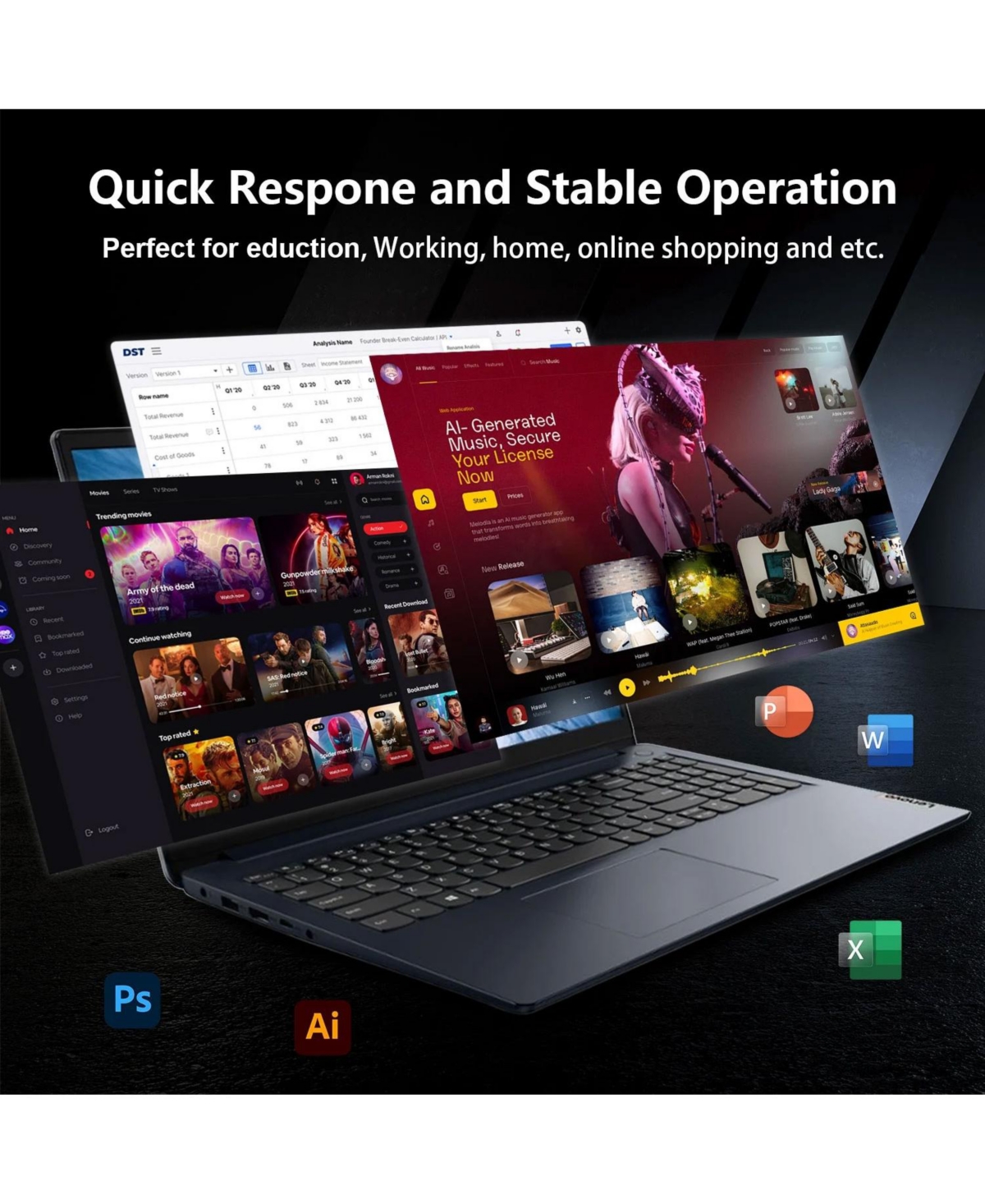 Lenovo IdeaPad 1 15.6" Laptop, Intel i5-1335U, 8GB Ram, 256GB Ssd, Uhd Graphics, Windows 11 Home, Fhd Display.