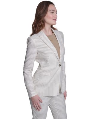 Women's Slim Fit Notch Collar Pinstripe Blazer
