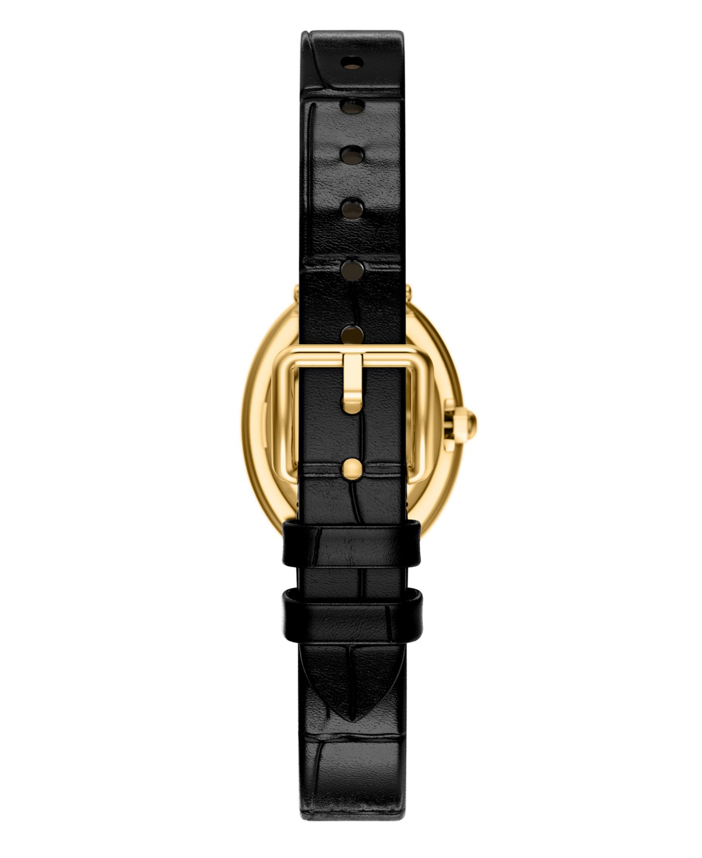 Женские овальные часы Tory Burch The Oval, две стрелки, чёрный кожаный ремешок, 22 мм — фото 2