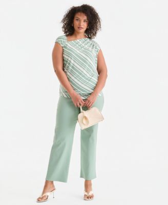 Plus Size Printed Drape Sleeveless Top