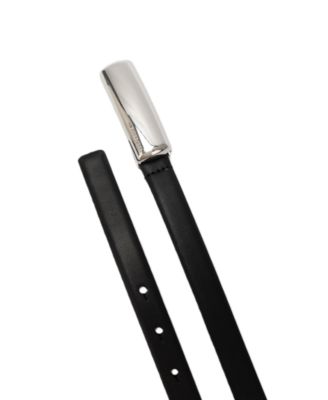 Bubble Plaque Leather Belt