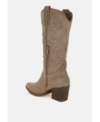 Womens Rancher Microfiber Long Cowboy Boots