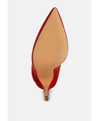 Womens Roda Rhinestone Wrap-Around Stiletto Boots