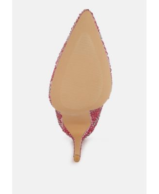 Womens High Roller Rhinestones Embellished Stiletto Boots