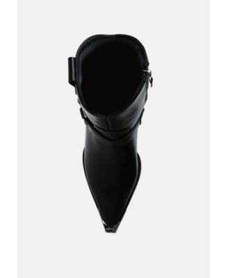 Womens Woodstock Diamante Embellished Pin Buckle Boots