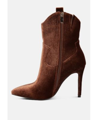 NAT-LOVE Womens Velvet Cow Girl ankle boot