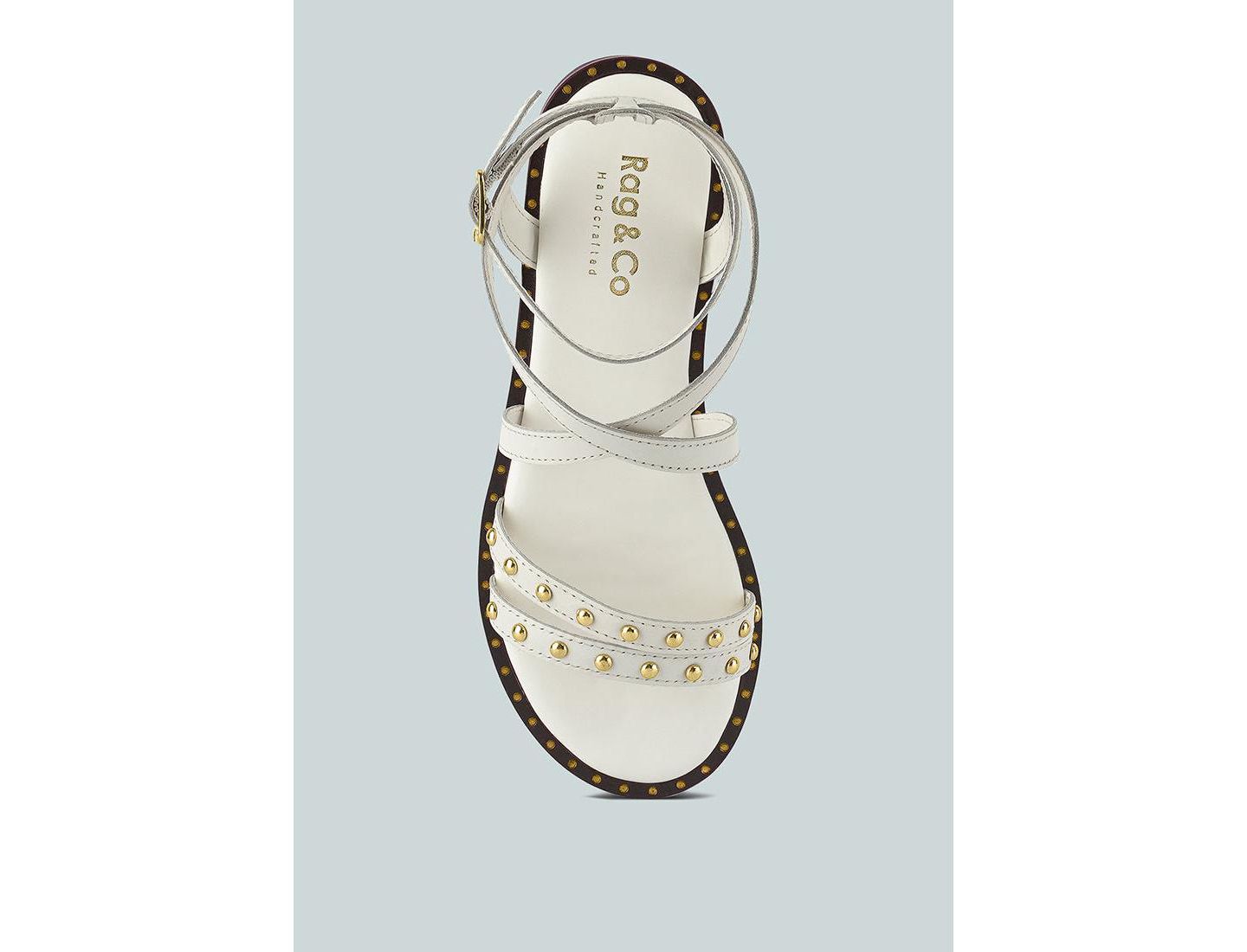 Женские сандалии Rag & Co Corriane Studs Embellishment Strappy, цвет: Белый — фото 8