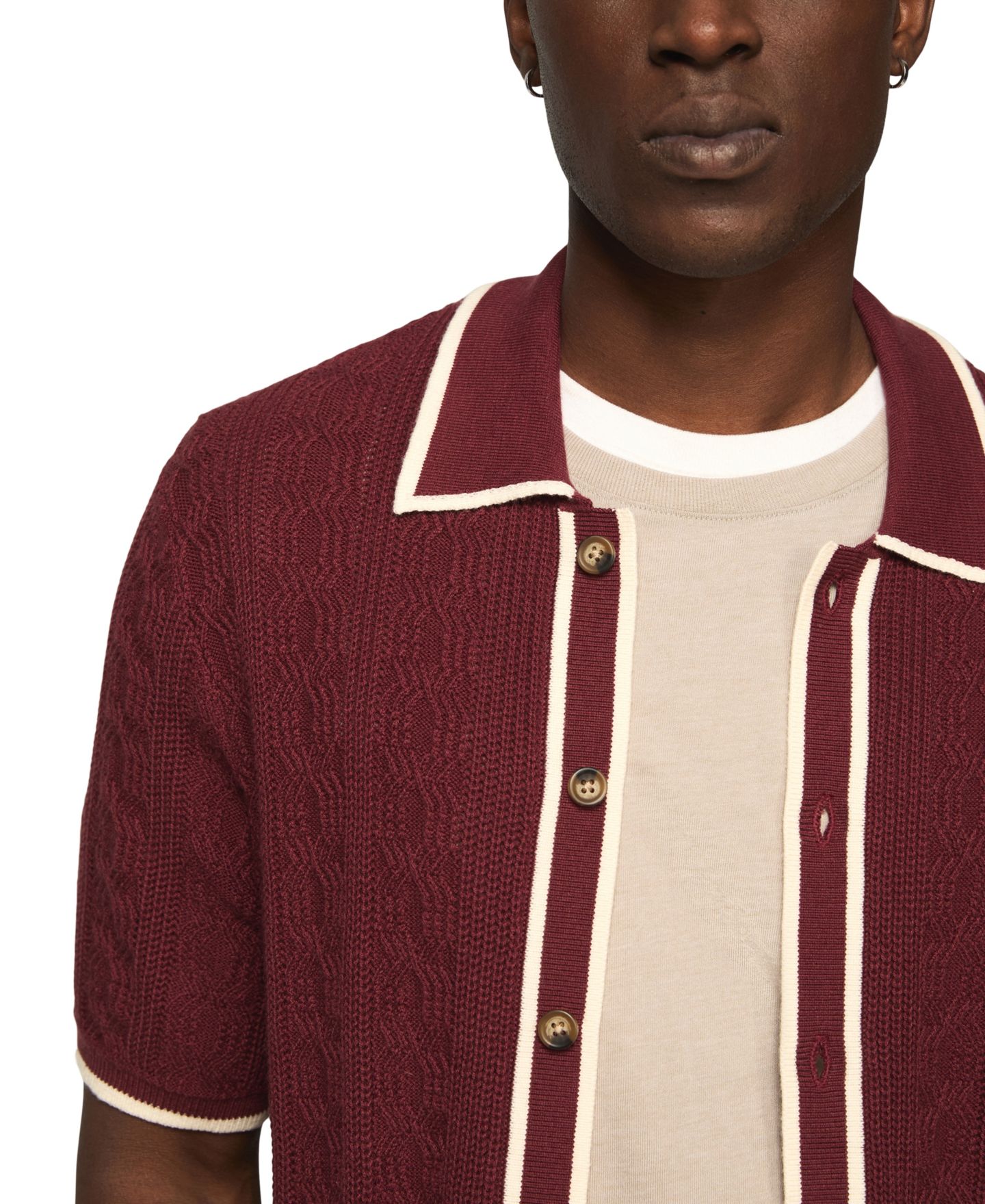 Мужская рубашка Lucky Brand Piping Detail Button-Front Short-Sleeve Shirt, цвет: Оливковый — фото 8