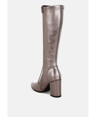 Womens Halara Metallic Pleather Long Boots