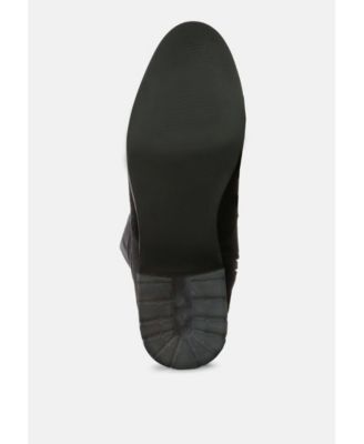 Womens Rumple Velvet Over The Knee Clear Heel Boots