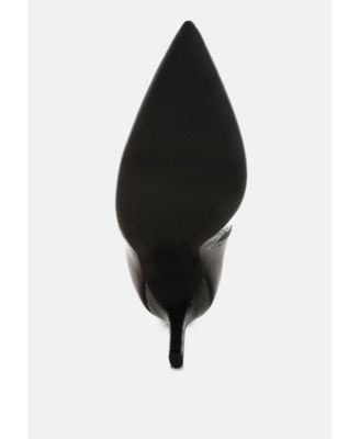 Womens Kultrus Croco Stiletto Heel Mid-Calf Boots