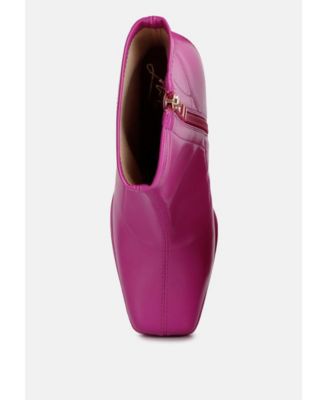 Womens Tintin Square Toe Ankle Heeled Boots