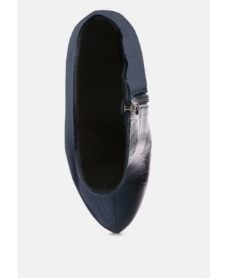 Womens orion high heeled croc ankle boot