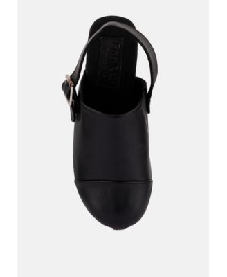 ALONA Womens Slingback High Block Heeled Clogs