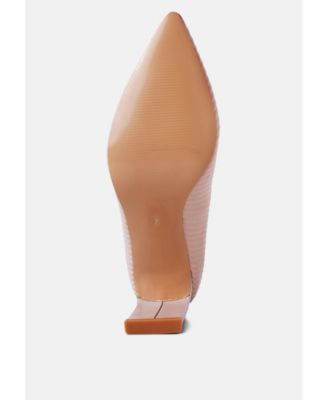 Womens Tickles Italian Block Heel Pumps