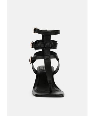 NEREID Womens Kitten Heel Cut Out Gladiator Sandals