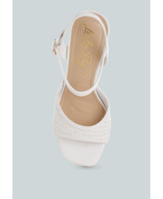 Womens Vilasta Raffia Square Toe Stiletto Heels