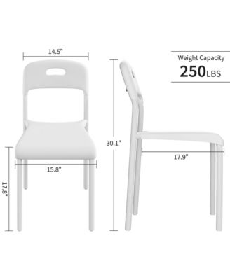 Stackable Plastic Dining Chairs with Metal Legs, Multi-Use Seating for Dining Table Waiting Room Conference Room