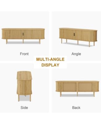 TV Stand, Modern TV Console Table with Storage Compartment and Sliding Door