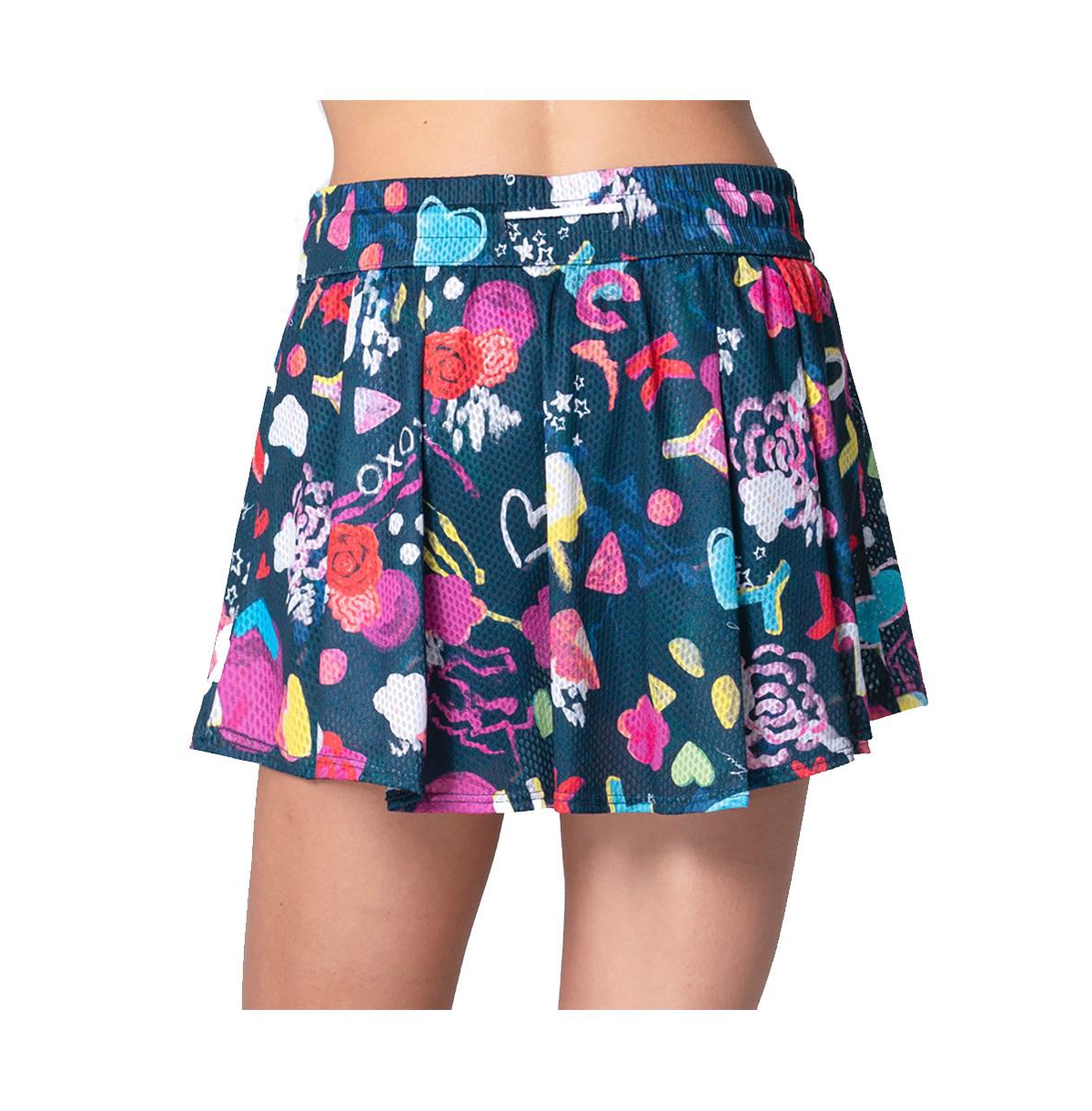 Lucky In Love Women's High Waist Love You Active Mini Length Tennis Skirt