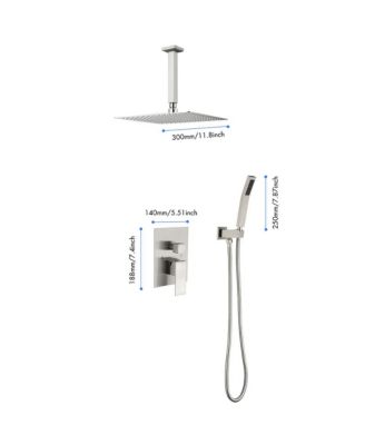 12" Rain Shower Head Systems Wall Mounted Shower Brushed Nickel