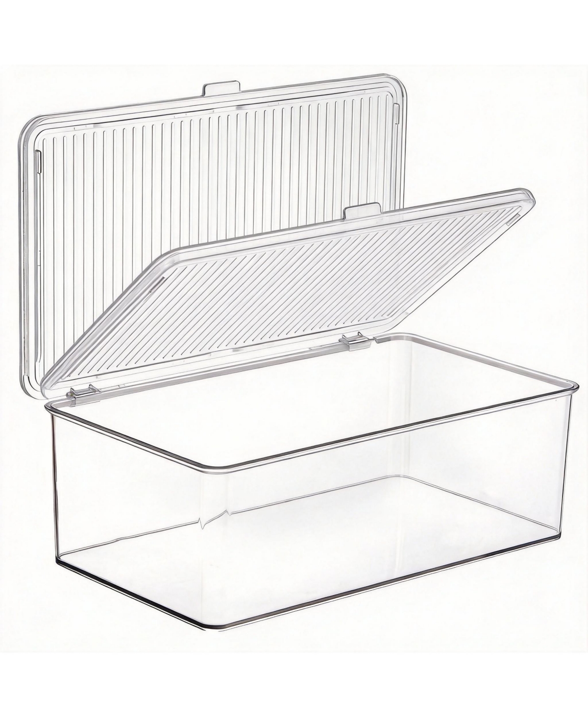 Yigii Set of 3 Clear Acrylic Storage Bins with Hinged Lid for Home & Office 3 Pack
