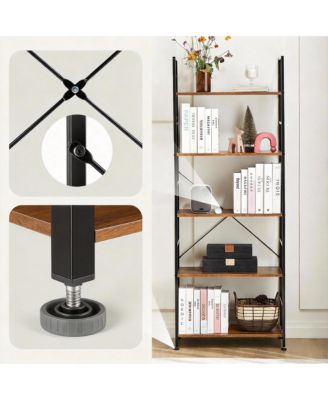 5-Tier Narrow Bookshelf, Modern Design, Space-Saving, Durable, Easy Assembly