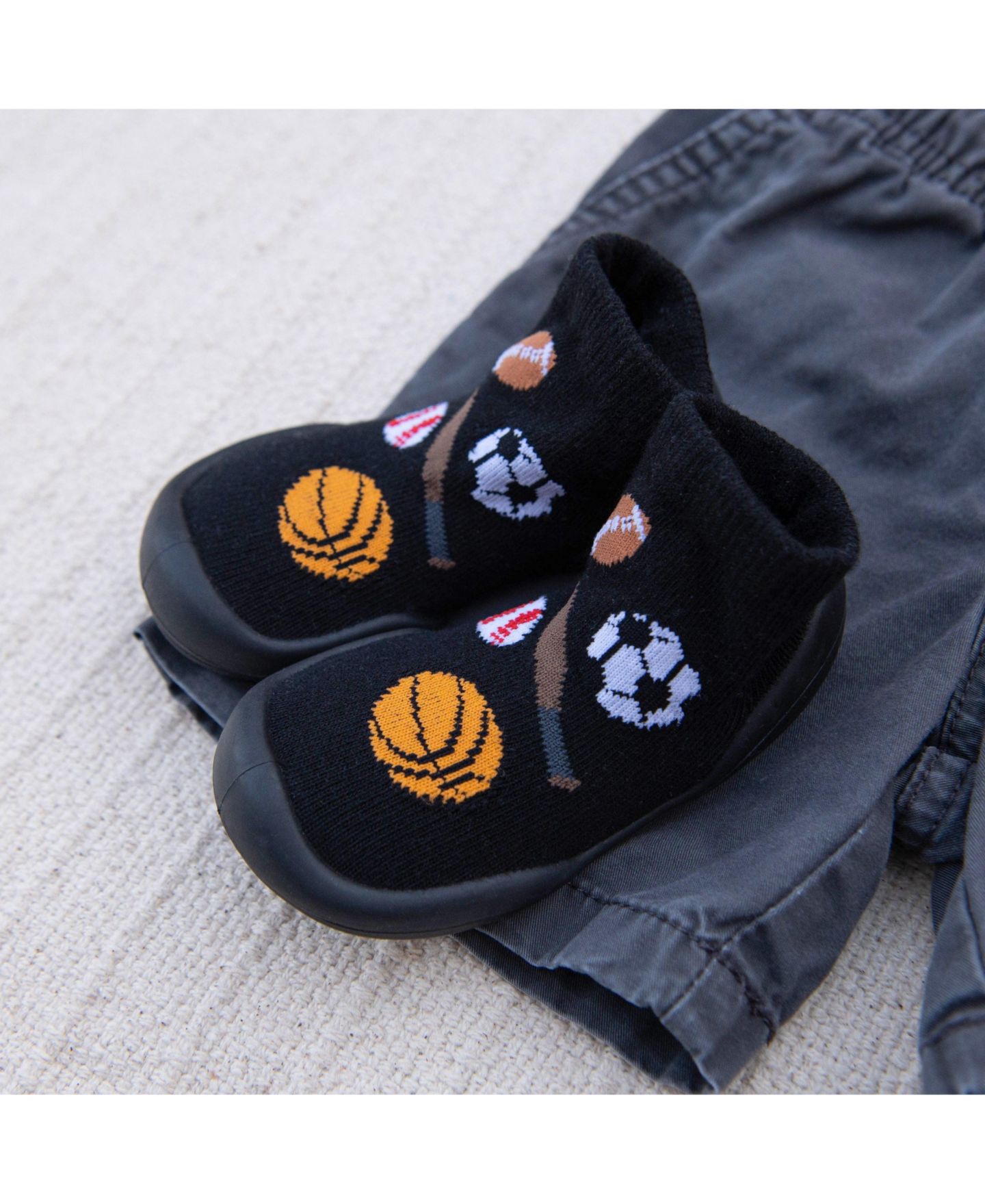 Обувь Komuello First Walk Sock Shoes Playball для мальчиков-малышей, цвет: Чёрный — фото 8