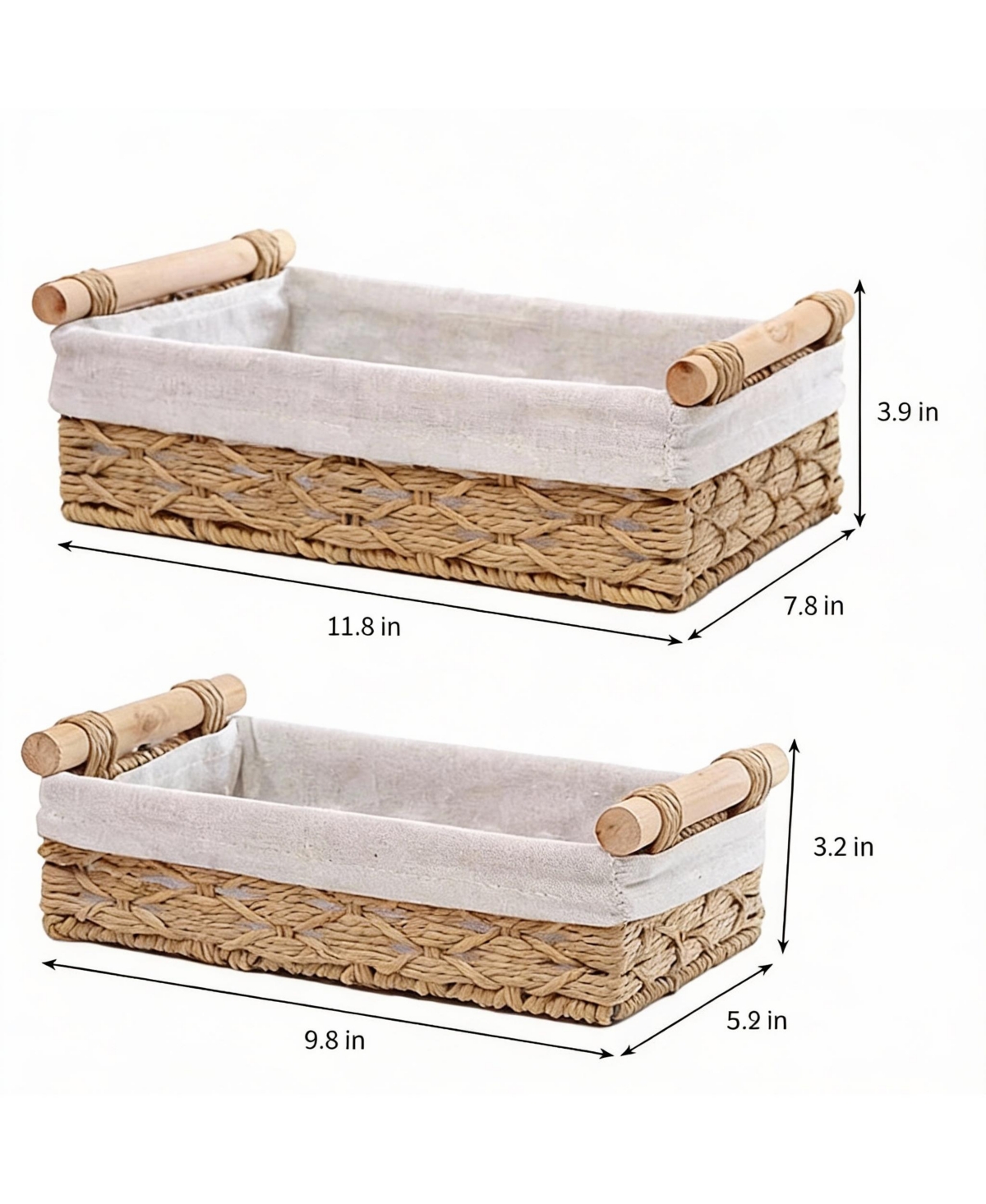 Yigii Handmade Paper Rope Storage Baskets