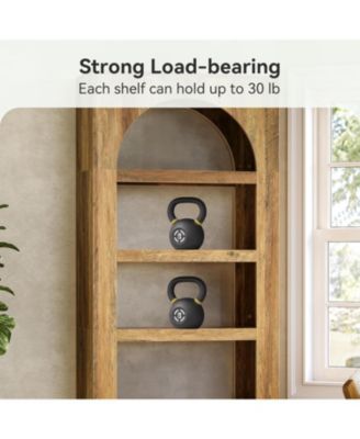 70.8 Inches Modern Wooden Bookcase, 5-Tier Arched Bookshelf,Open Display Storage Shelf Organizer