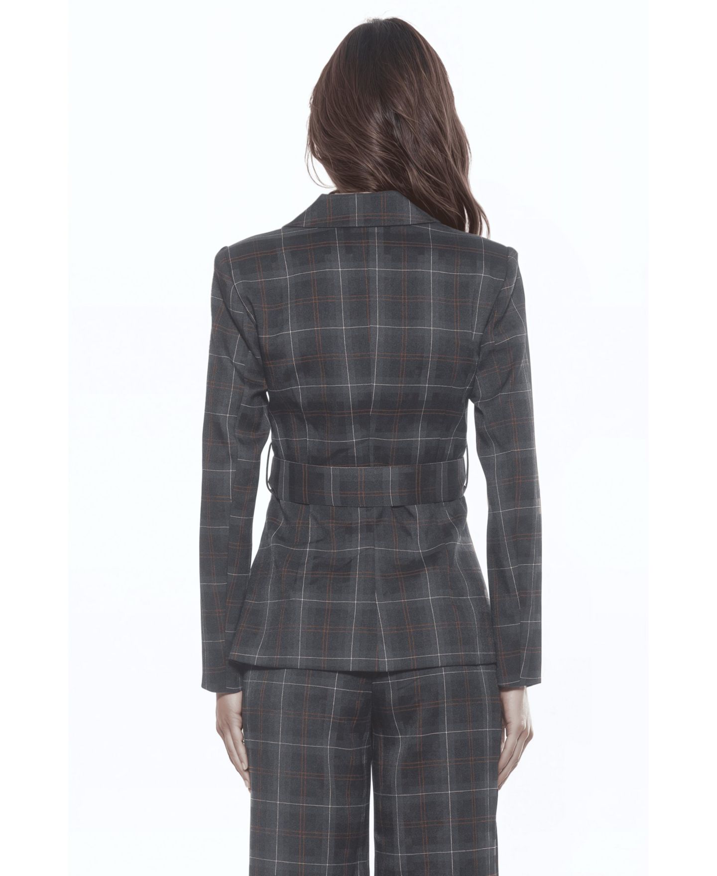 Женский пиджак Alexia Admor Janna Plaid Long Sleeve Longline Blazer, цвет: Зелёный клетчатый — фото 3