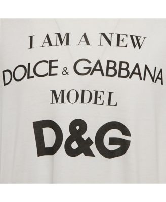 Men's White Logo Model Printed Cotton Knit T-Shirt