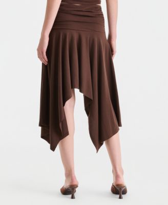 Women's Ruched Asymmetrical Skirt