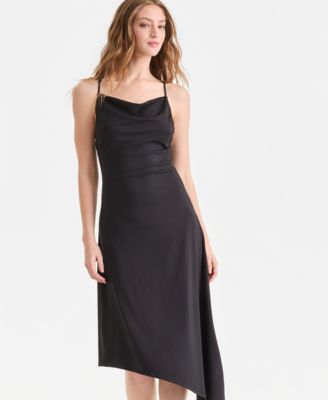 Women's Second Skin Asymmetric-Hem Slip Dress