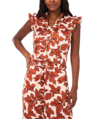 Women's V-Neck Flutter-Sleeve Top