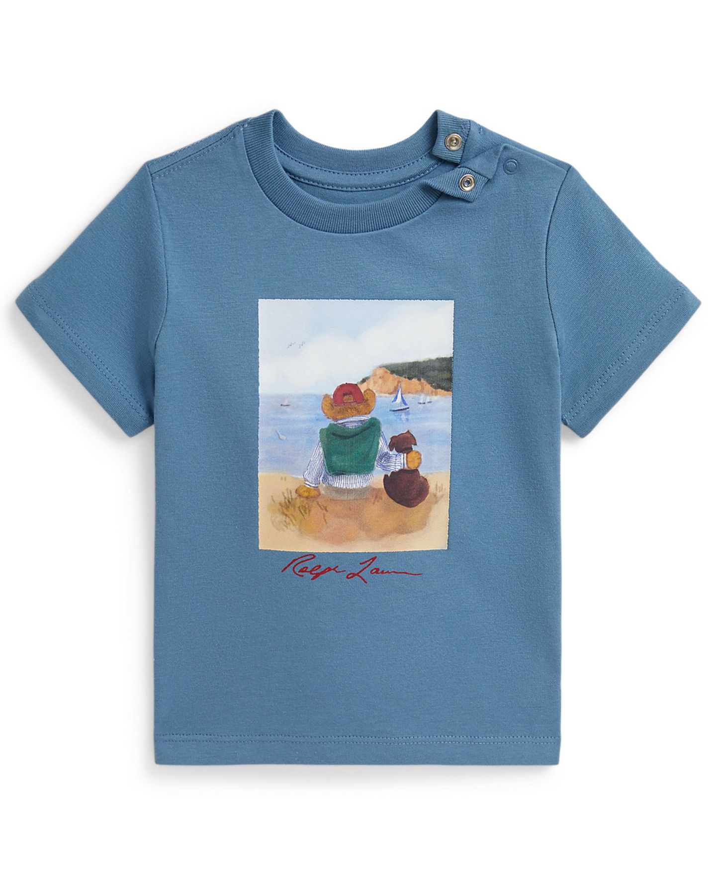 Футболка Polo Ralph Lauren Polo Bear Cotton Jersey T-Shirt для мальчиков-малышей, цвет: Синий — фото 1