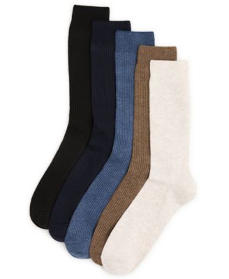 Men's 2X1 Solid Rib Crew Socks, 3-Pack