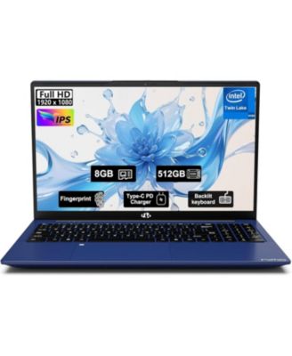 15.6" FHD IPS Student Laptop 8GB RAM 512GB SSD, 4 Cores 13th Gen Intel N150 3.6GHz Fingerprint Wi-Fi 6